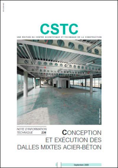 Conception et exécution des dalles mixte acier-béton - CSTC NIT 236